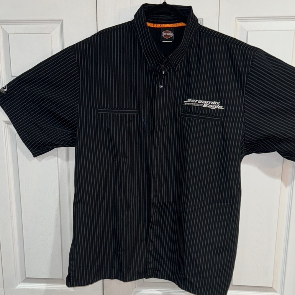 Harley-Davidson Black Pinstripe Men's Shirt